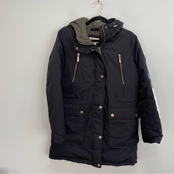 Michael Kors down jacket soft shell with hood longline women’s size small - Picture 3 of 10